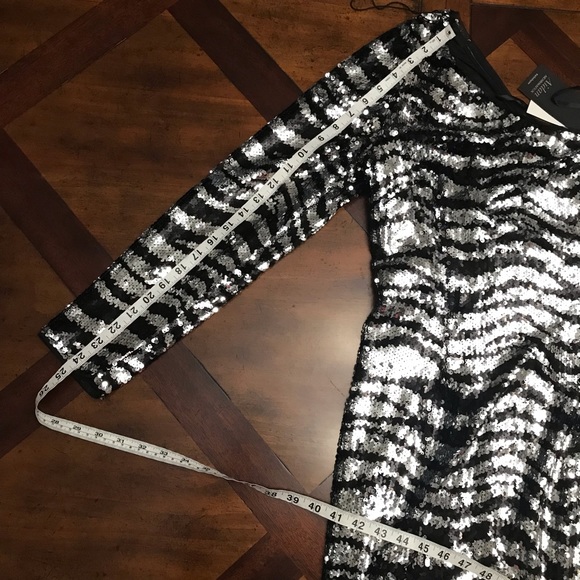 Aidan by Aidan Mattox
One-Shoulder Zebra Sequin Mini Dress - Picture 10 of 11